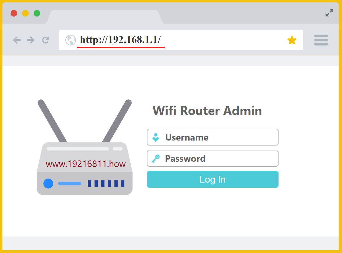 Step 3: 192.168.l.l router login screen