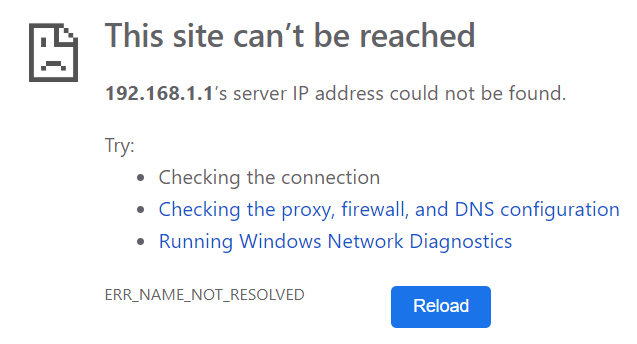 Step 2: 192.168.1.1 can not access